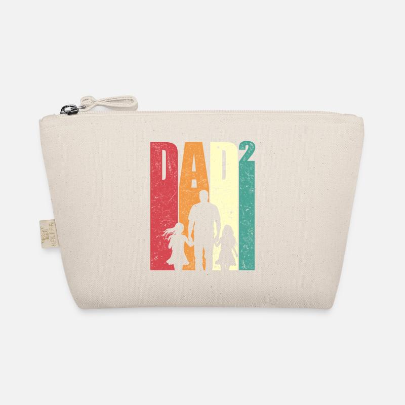 Dad Hoch 2 Vater Zwei Töchter Retro Papa Geschenk Bio-Täschchen