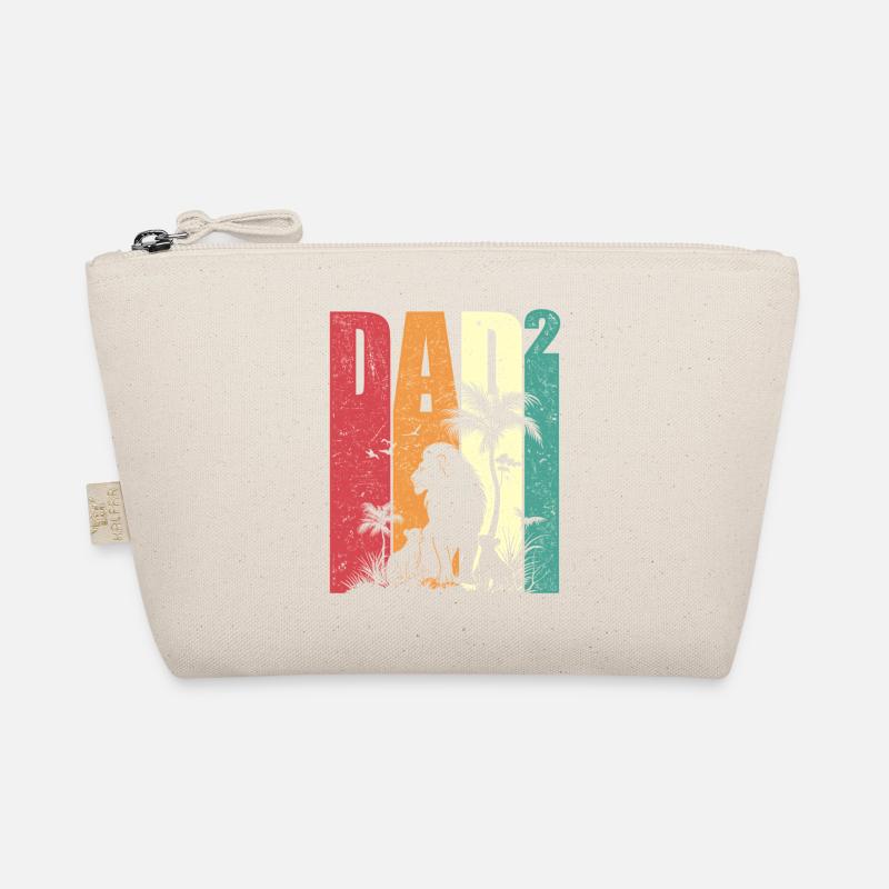 Dad Tall Two Lion Safari Retro Gift Father's Day Organic Pouch