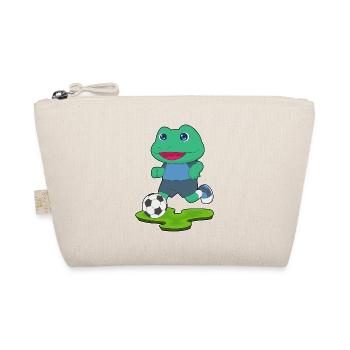 Frosch Fußballspieler Fußball - Bio-Täschchen - Natur - Vorne