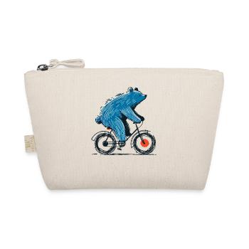 Bicycle adventure with bear on two-wheeler - Organic Pouch - nature - Front