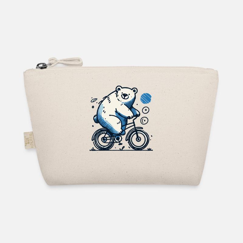 Bicycle Bear Illustration for Bicycle Lovers Organic Pouch