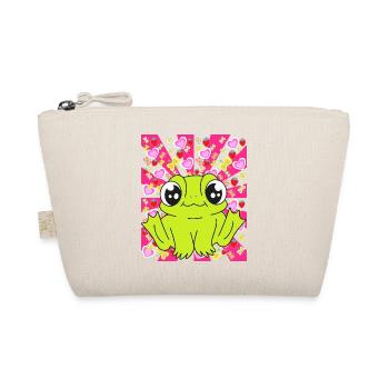 Frog Frogs Kids Child Baby Retro 80s 90s - Organic Pouch - nature - Front