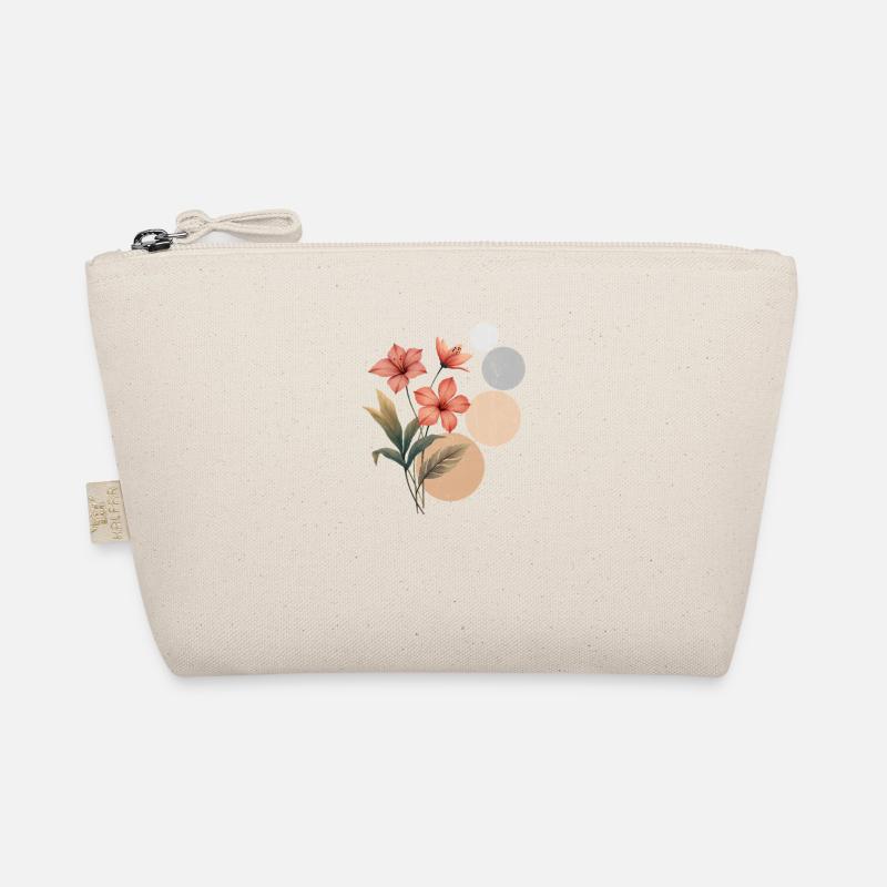 Floral Harmony with Geometric Circles Organic Pouch