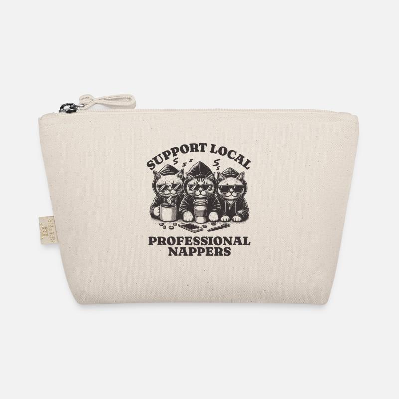 Support Local Professional Nappers Funny Cat Organic Pouch