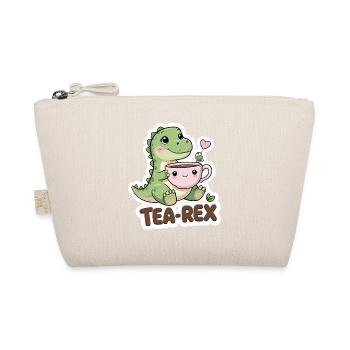 Tea-Rex – Süßer Dino mit Teetasse - Bio-Täschchen - Natur - Vorne
