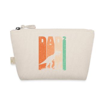 Tyrannosaurus Dad Tall Two Kids Dad Gift - Organic Pouch - nature - Front