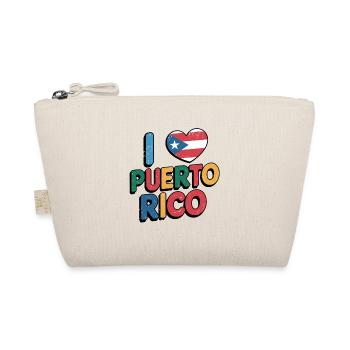 I Love Puerto Rico Heart Flag Pride - Organic Pouch - nature - Front