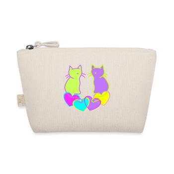 Chats Rétro Chat Saint-Valentin Coeur Coeurs Vintage - Trousse biologique - nature - Devant