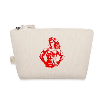Woman Muscles Gym Bodybuilding Fitness - Organic Pouch - nature - Front