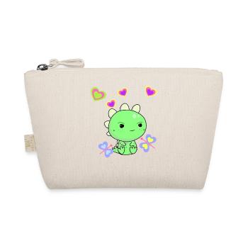 Dragon Dragon Retro Vintage Hearts Heart Child - Organic Pouch - nature - Front