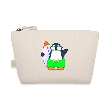 Pinguin Surfen Surfbrett Sommer - Bio-Täschchen - Natur - Vorne