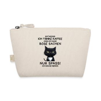 Kaffee in der Pfote, Hass im Blick – Katze pur - Bio-Täschchen - Natur - Vorne