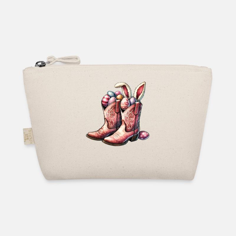 Easter Retro Cowboy Boots with Eggs Organic Pouch
