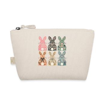 Ostern Blumenhasen Retro Vintage Stil - Bio-Täschchen - Natur - Vorne