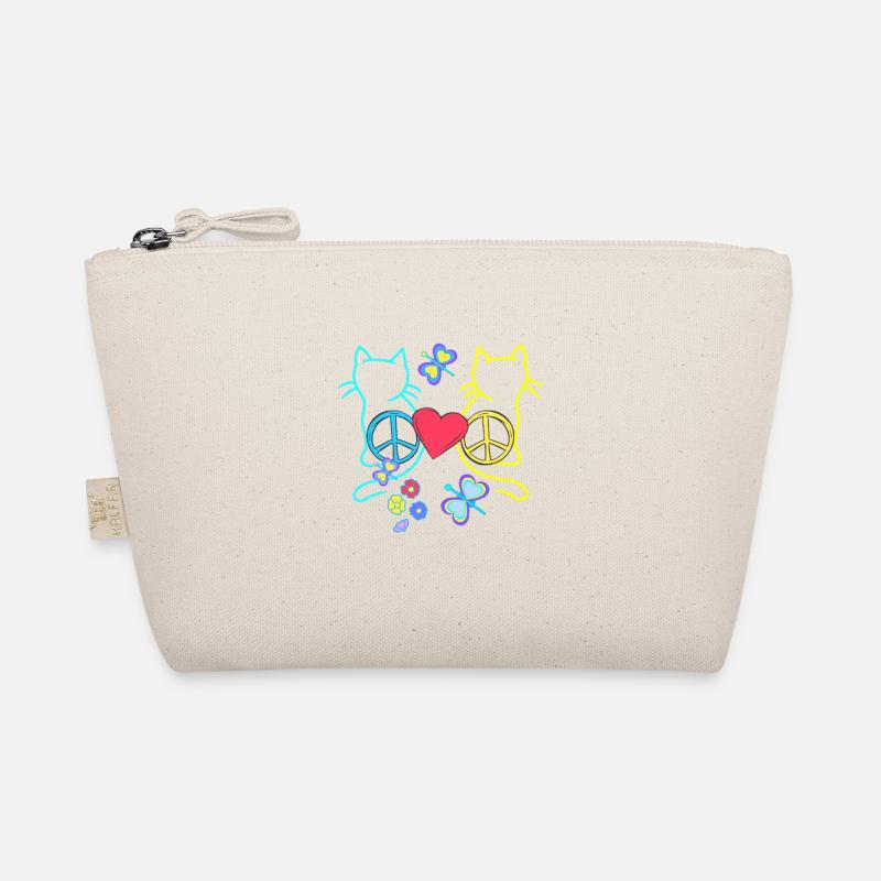 Retro Hippie Katzen Peace Katze Vintage Hippies Bio-Täschchen