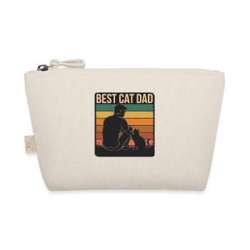 Best Cat Dad Retro Silhouette with Cat - Organic Pouch - nature - Front