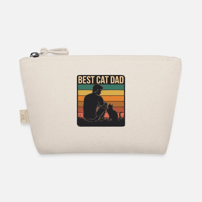 Best Cat Dad Retro Silhouette mit Katze Bio-Täschchen