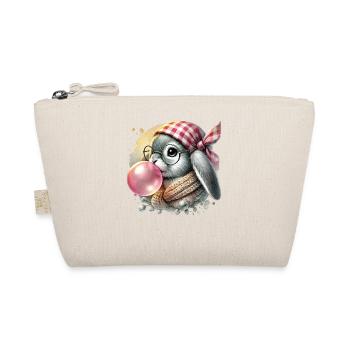 Ostern Retro Hase Mit Brille In Cottagecore Stil - Bio-Täschchen - Natur - Vorne