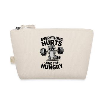 Gym Sport Weightlifting Raccoon Humor - Organic Pouch - nature - Front