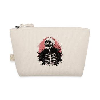 Skelett mit Lederjacke im Punk-Horror-Stil - Bio-Täschchen - Natur - Vorne