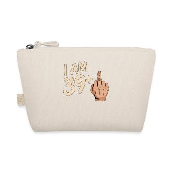 Lustiges 39 Plus Mittelfinger-Design - Bio-Täschchen - Natur - Vorne