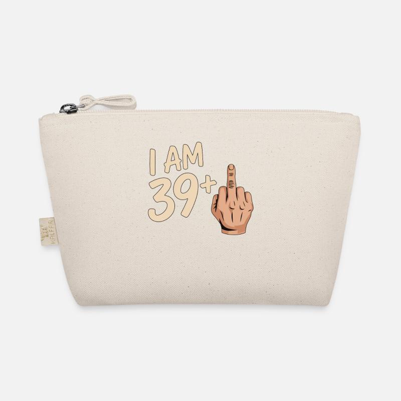 Funny 39 Plus Middle Finger Design Organic Pouch
