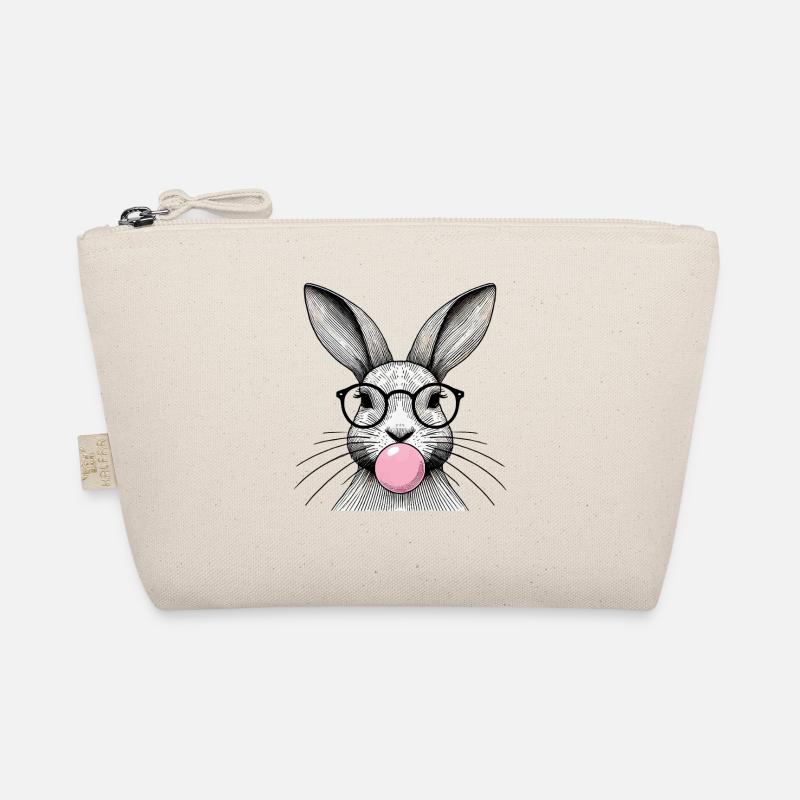 Easter Bunny With Glasses Gum Bubble Retro Style Organic Pouch