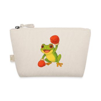 Frosch mit Boxhandschuhen - Bio-Täschchen - Natur - Vorne