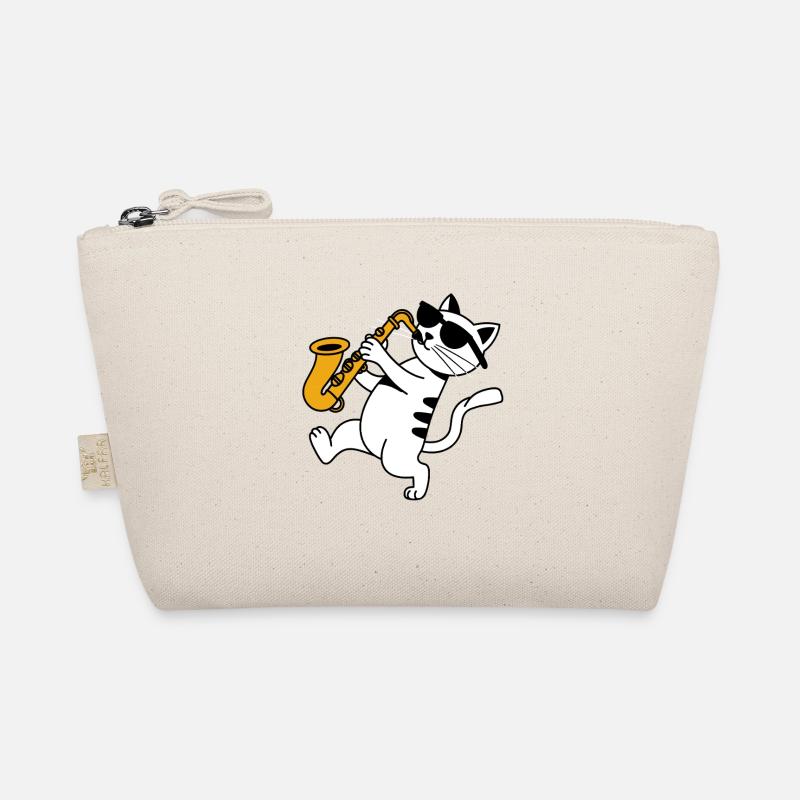 Cat Brass Band Saxophone Lunettes de soleil Trousse biologique
