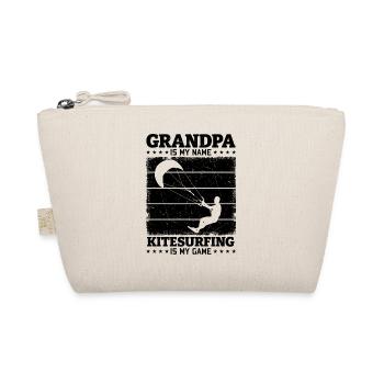 Kiteboarding Grandpa is my name Kitesurfing is my name - Organic Pouch - nature - Front