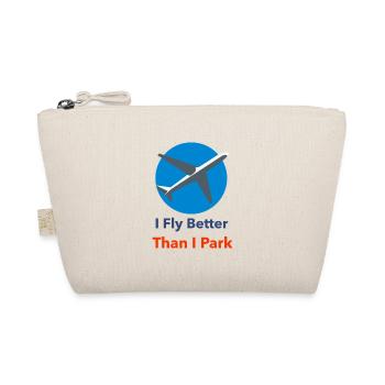 design de t-shirt Je vole mieux que je ne me gare - Trousse biologique - nature - Devant