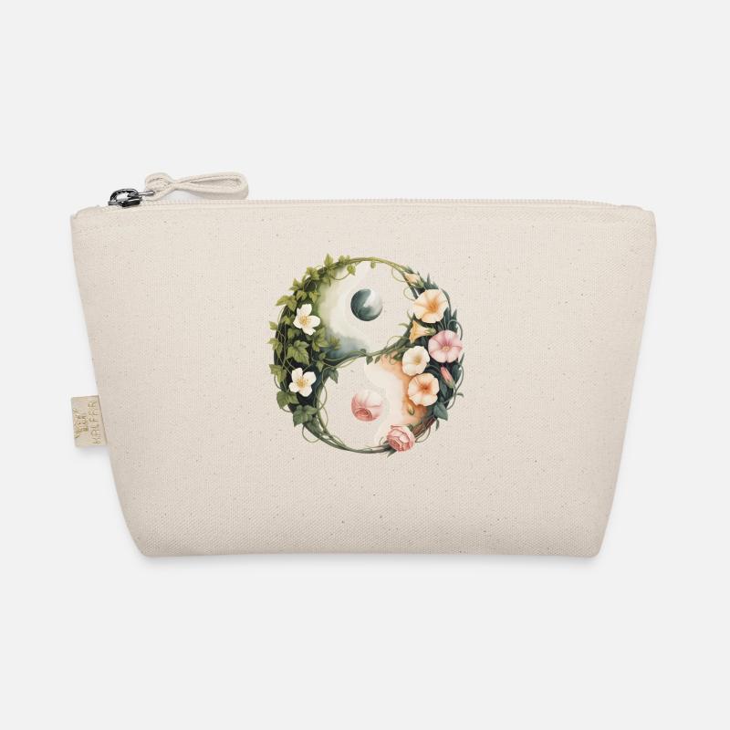 Blumen Yin Yang | Botanische Harmoniekunst - Bio-Täschchen - Natur