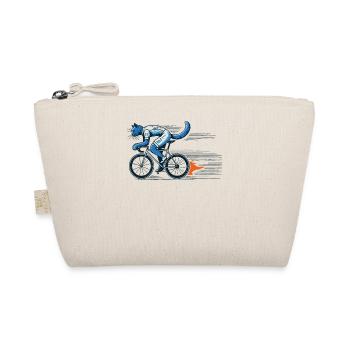 Cat on road bike design for bike lovers - Organic Pouch - nature - Front
