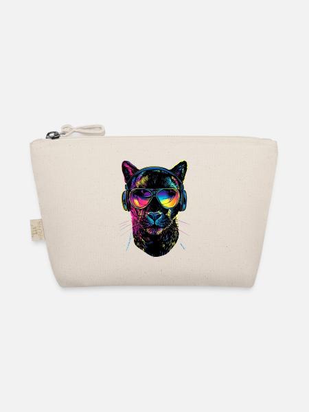 Panther Leopard Big Cat Cute Big Cat Panter - Organic Pouch - nature - Front
