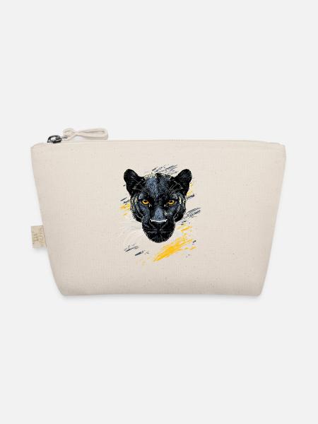 Panther Leopard Big Cat Cute Big Cat Panter - Organic Pouch - nature - Front