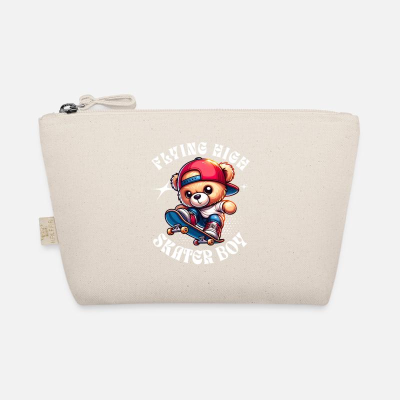 Skater Teddybär auf Skateboard Bio-Täschchen