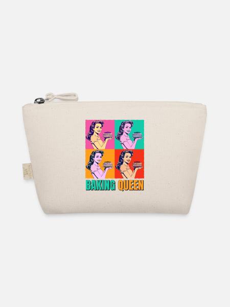 Baking Cake Baking Queen Baking Fairy Baker Pop Art - Organic Pouch - nature - Front