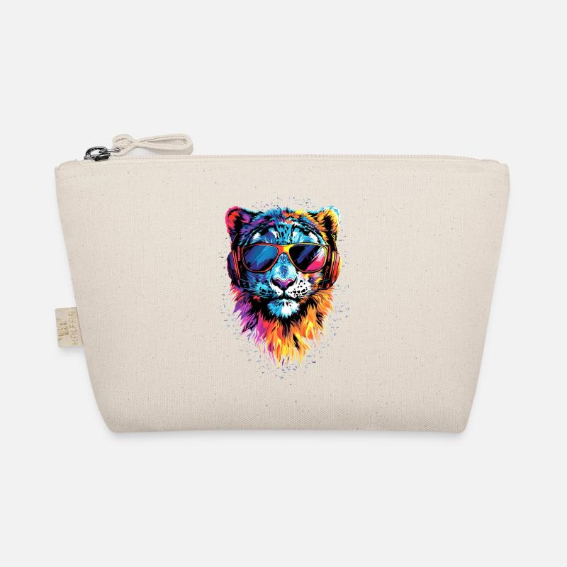 Schneeleopard Panther Raubkatze Großkatze Leopard Bio-Täschchen