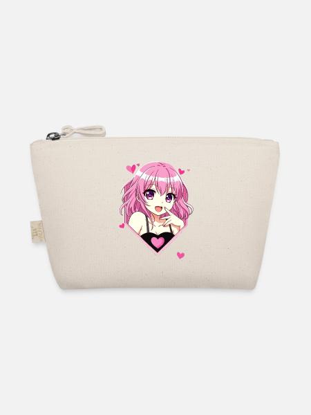 Anime Love Girl - Kawaii Pink - Bio-Täschchen - Natur