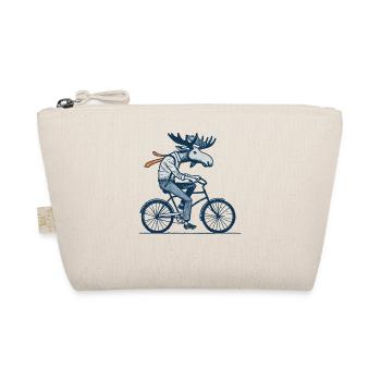 Retro Radfahrer Elch Motiv für echte Fahrradfans - Bio-Täschchen - Natur - Vorne