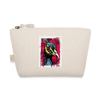 Paon aux yeux roses dans le look street art - Trousse biologique - nature - Devant
