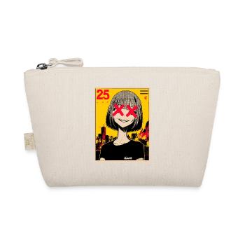 Japanese X-eyes girl in front of burning city - Organic Pouch - nature - Front