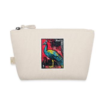 Peacock on stamp – elegant & colourful - Organic Pouch - nature - Front