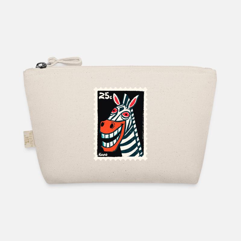 Grinning zebra in stamp look Organic Pouch