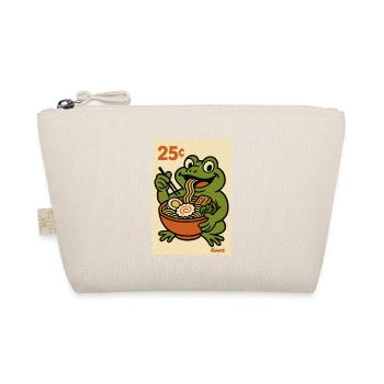 Happy frog with ramen on postage stamp - Organic Pouch - nature - Front
