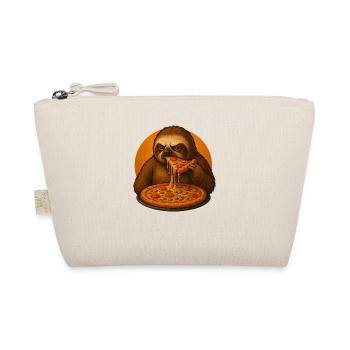 Cute Sloth Pizza Italian Food Cartoon - Organic Pouch - nature - Front