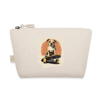 Chien bouledogue américain sur planche à roulettes - Trousse biologique - nature - Devant