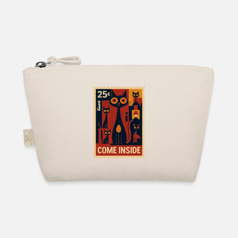 Postage stamp with cats in deco art style Organic Pouch
