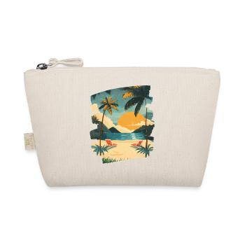 Beach Palm Trees Sunset Summer - Organic Pouch - nature - Front