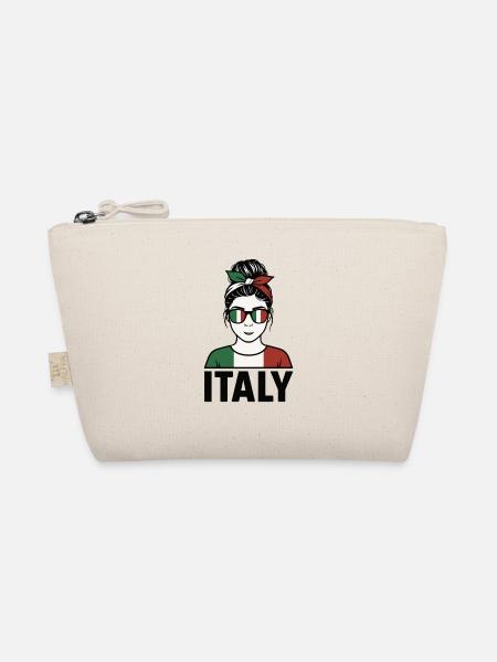 Italien Fan Design Frau – Italy Look mit Bandana - Bio-Täschchen - Natur